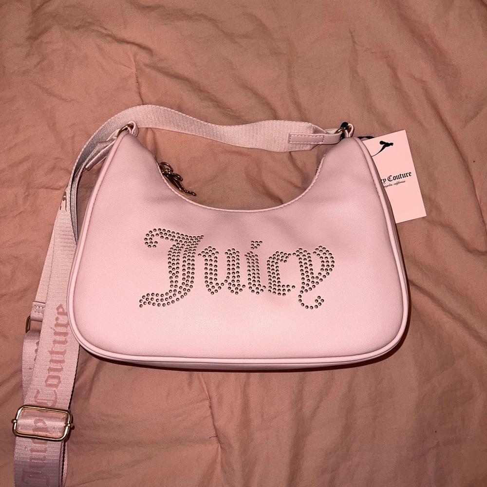 Juicy Couture‎ Pink Shoulder Bag with Gold Logo and zipper